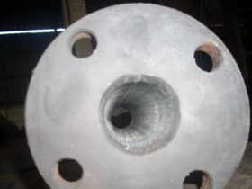 Rubber lined pipe with flange